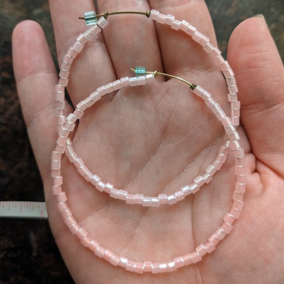 Sarah Briggs Pink Dilan Hoops - Picture 1 of 4